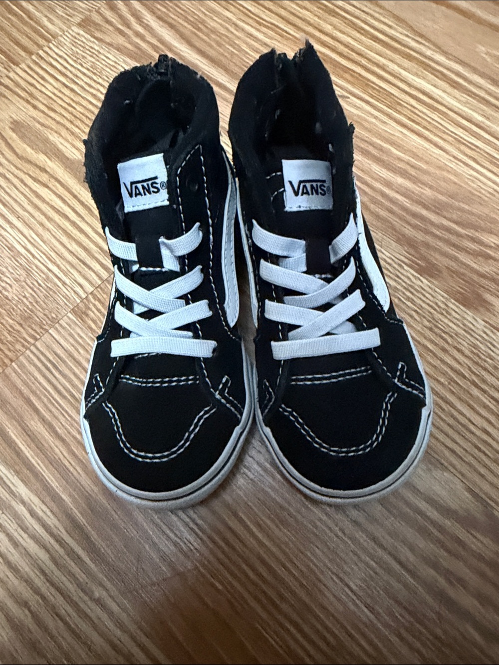 Vans Kids Black and White High-Top Sneakers